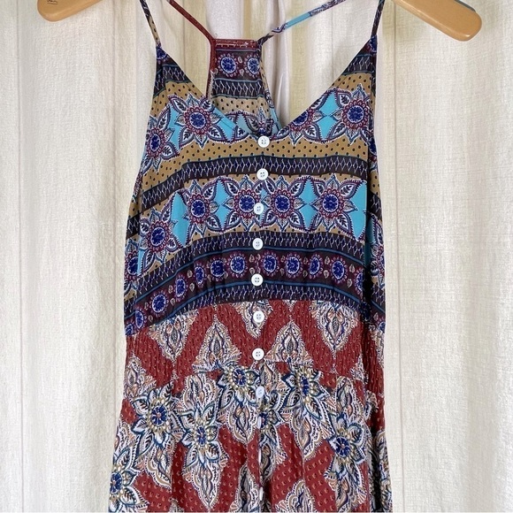 BOHEMIAN BOHO MAXI DRESS SIZE XS SPAGHETTI STRAP - Picture 11 of 14